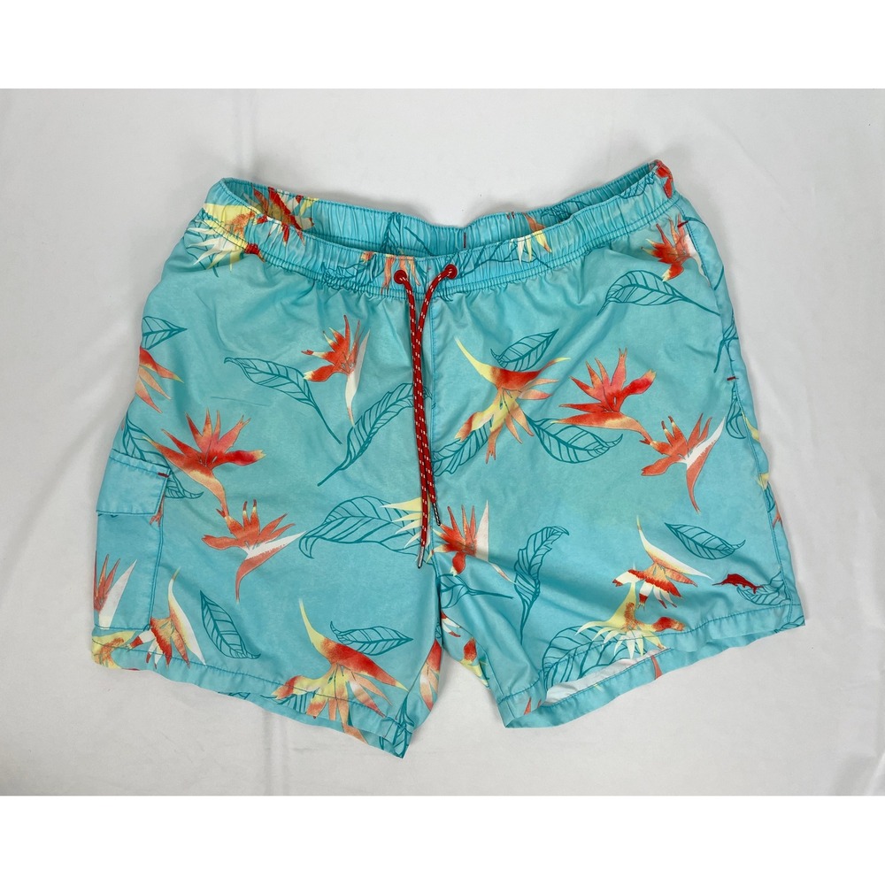 Tommy Bahama Relax Men XL Swim Trunks‎ Shorts Blue Tropical Pool Vacation Beach
